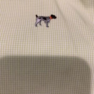 Southern point green white button down